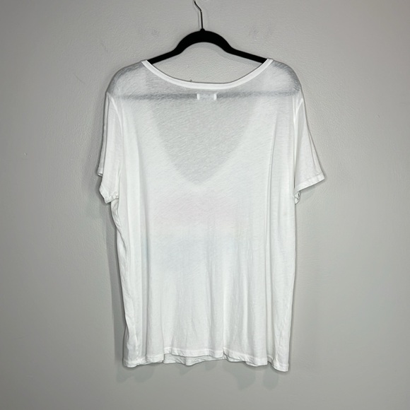 Lauren Moshi Cruz Rainbow Lip deep v neck oversized lip bite slouchy tee size XL - Picture 9 of 9